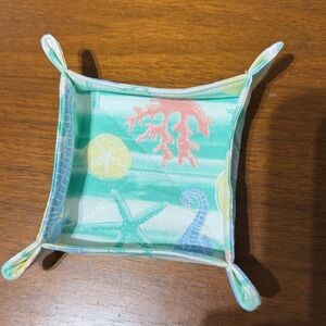 Coastal Coral Fabric Tray